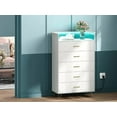 thumbnail image 2 of AKDSteel Commode Haute Moderne à 5 Tiroirs, Commode de Chambre Blanche Résistante à l'Eau avec Glissières à Fermeture Silencieuse pour Rangement de Garde-Robe et de Couloir, 2 of 8