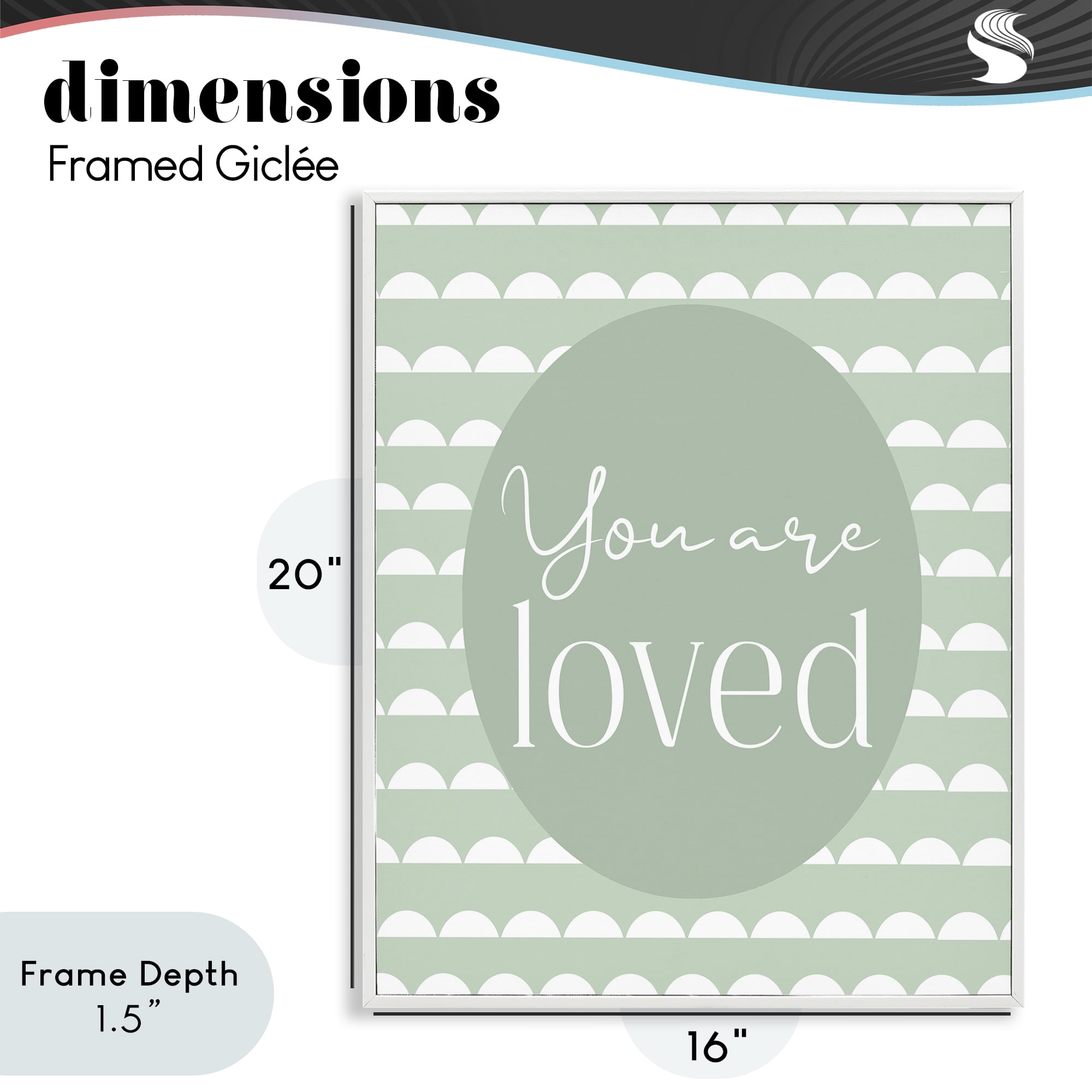 Stupell Industries You Are Loved Light Green White Framed Giclee Art, design by Christine Simpson Art