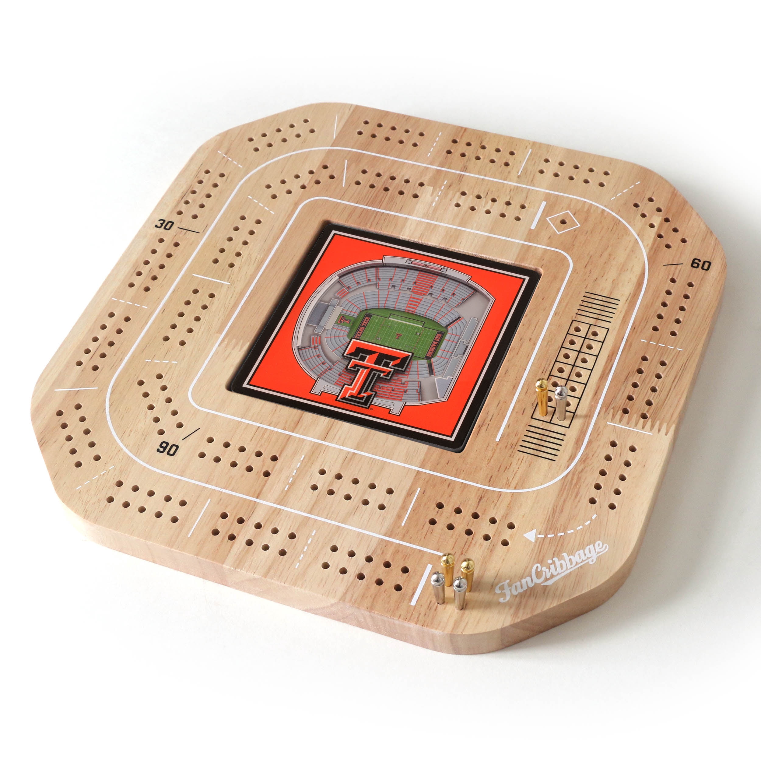 YouTheFan NCAA Texas Tech Red Raiders Stadiumview Cribbage