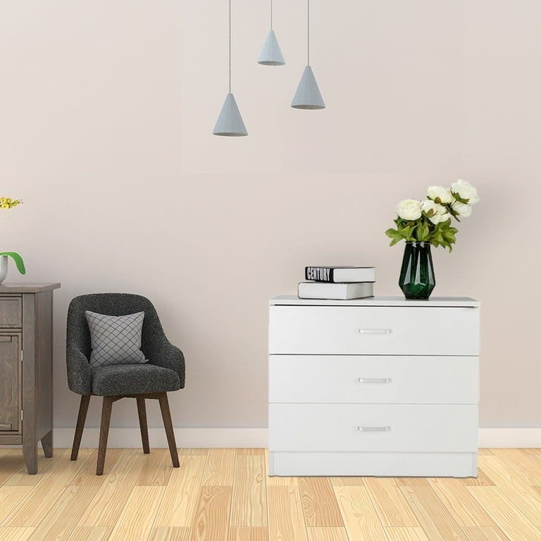 3-DRW Chest White アシュレイ家具　アメリカ Modern 3-Drawer Chest, White Dresser for Bedroom & Closet