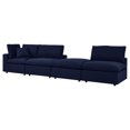 thumbnail image 5 of Modular Lounge Sectional Deep Sofa Chair Set, Sunbrella, Blue Navy, Fabric, Modern Contemporary, Outdoor Patio Balcony Cafe Bistro Garden Furniture Hotel Hospitality, 5 of 10