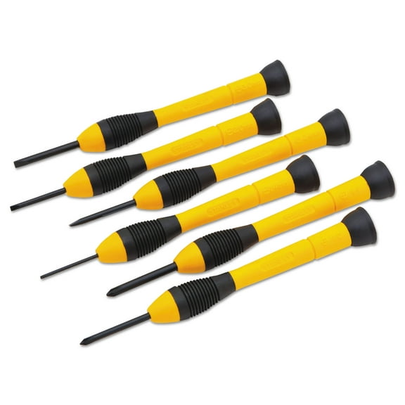 Stanley Black & Decker 6-piece Precision Screwdriver Set, Black/yellow