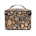thumbnail image 4 of HELLHERO Wooden Log Stack Double Zipper Cosmetic Bag with Brush Slots for Girls Desktop Neatness Beauty Brush Holder Storage Pockets, 4 of 6