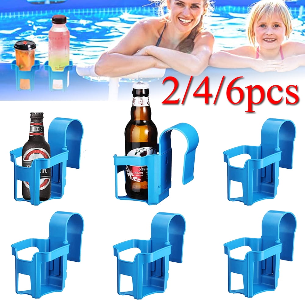 6Packs Poolside Cup Holder for Refreshing Drinks Above Ground Pool
