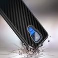 thumbnail image 6 of Nagebee Case for Motorola Moto G Play 2021 with Tempered Glass Screen Protector (Full Coverage), Premium PU Leather Hybrid Defender Protective Shockproof Rugged Durable Case (Carbon Fiber), 6 of 7
