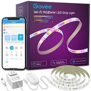 Smart LED Strip Lights, Govee RGBWW WiFi Light Strip Works with Alexa Google Home, 16 Million Colors, Warm White and Cool White, Wake-Up Lighting App Control for Bedroom, Living Ro