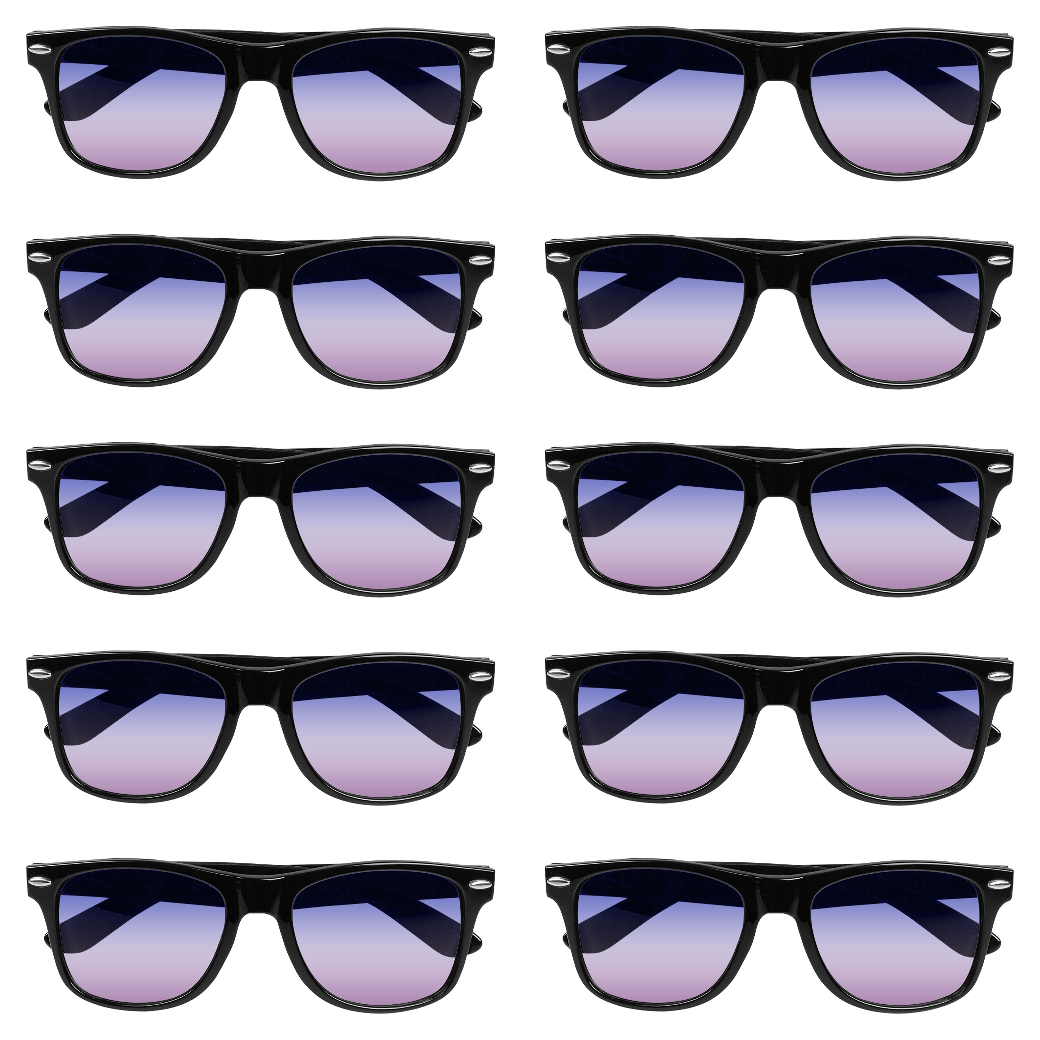 Gradient Lens Sunglasses Set of 10, Bulk Pack UV Protection, Perfect
