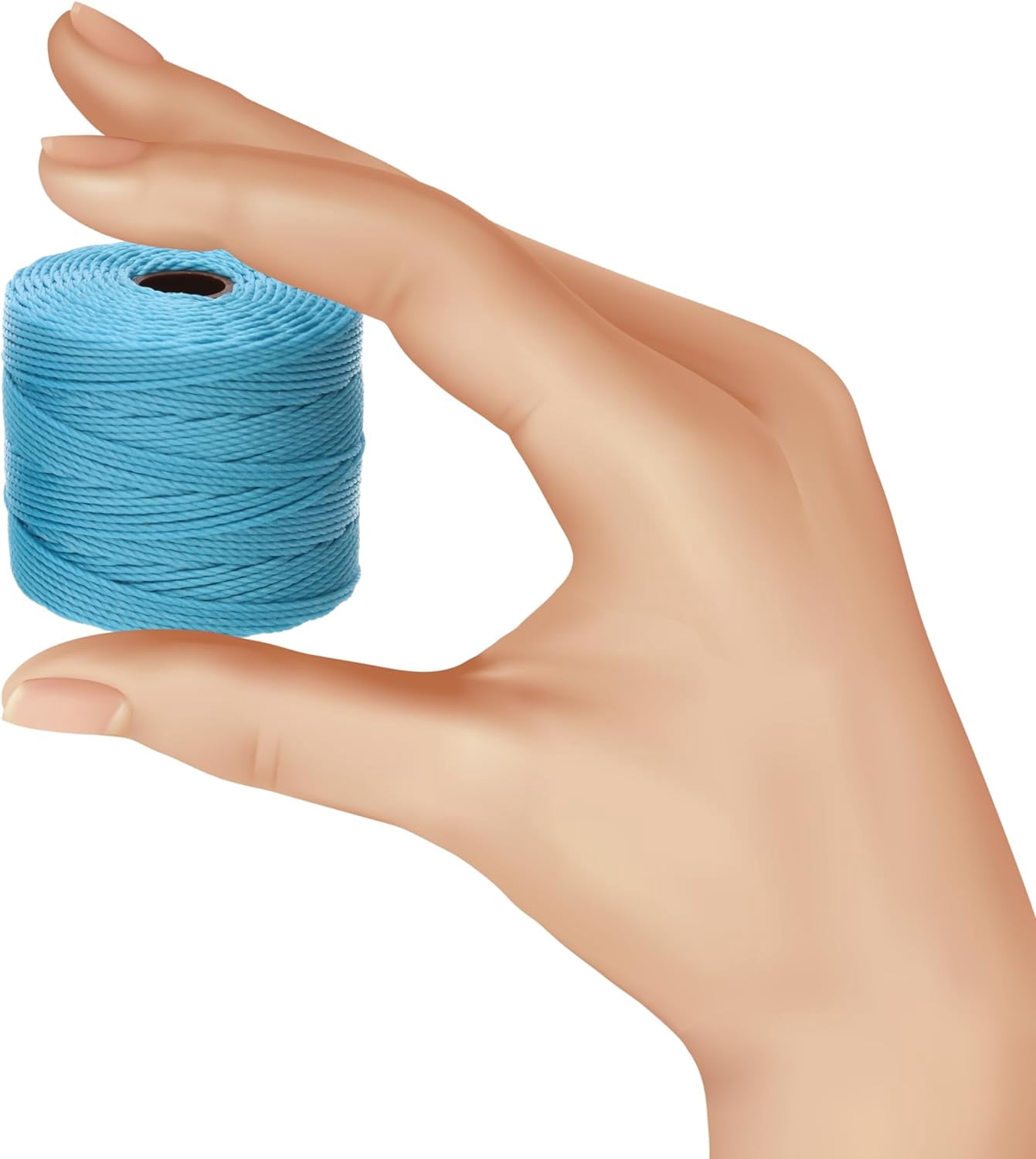 The Beadsmith S-Lon Bead Cord – .5 mm Twisted Nylon Cord, 4 Spools, Bermuda Blue Color, TEX210, 77 Yards