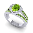 thumbnail image 2 of 2.35 T.C.W Unique Oval Cut Peridot Gemstone Wedding Ring for her Solid 14K White Gold Size 5.5 by Diamond-Capitals, 2 of 8