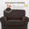 thumbnail image 3 of Easy-Going 2 Pieces Super Stretch couch cover, chair size, Chocolate (Slipcover Only), 3 of 7