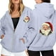 thumbnail image 1 of WILLBEST Sudadera para Mujer, Estilo Navideño, con Cremallera, Manga Larga, Bolsillo, Cordón Ajustable y Capucha X-Grande, 1 of 8
