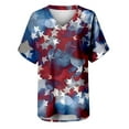 thumbnail image 5 of Hauts d'Été pour Femmes Grande Taille, T-Shirts à Col Rond Imprimés, Manches Courtes, Blouse Ample, T-Shirt à Col en V pour Femmes en Liquidation, 5 of 5