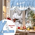 thumbnail image 5 of Light Blue Christmas Tie Up Valances Curtain, Xmas Reindeer Tree Winter Snowflake Adjustable Rod Pocket Short Window Treatment Tie Up Curtains Valances for Kitchen Living Room Bathroom 42x12 Inches, 5 of 9
