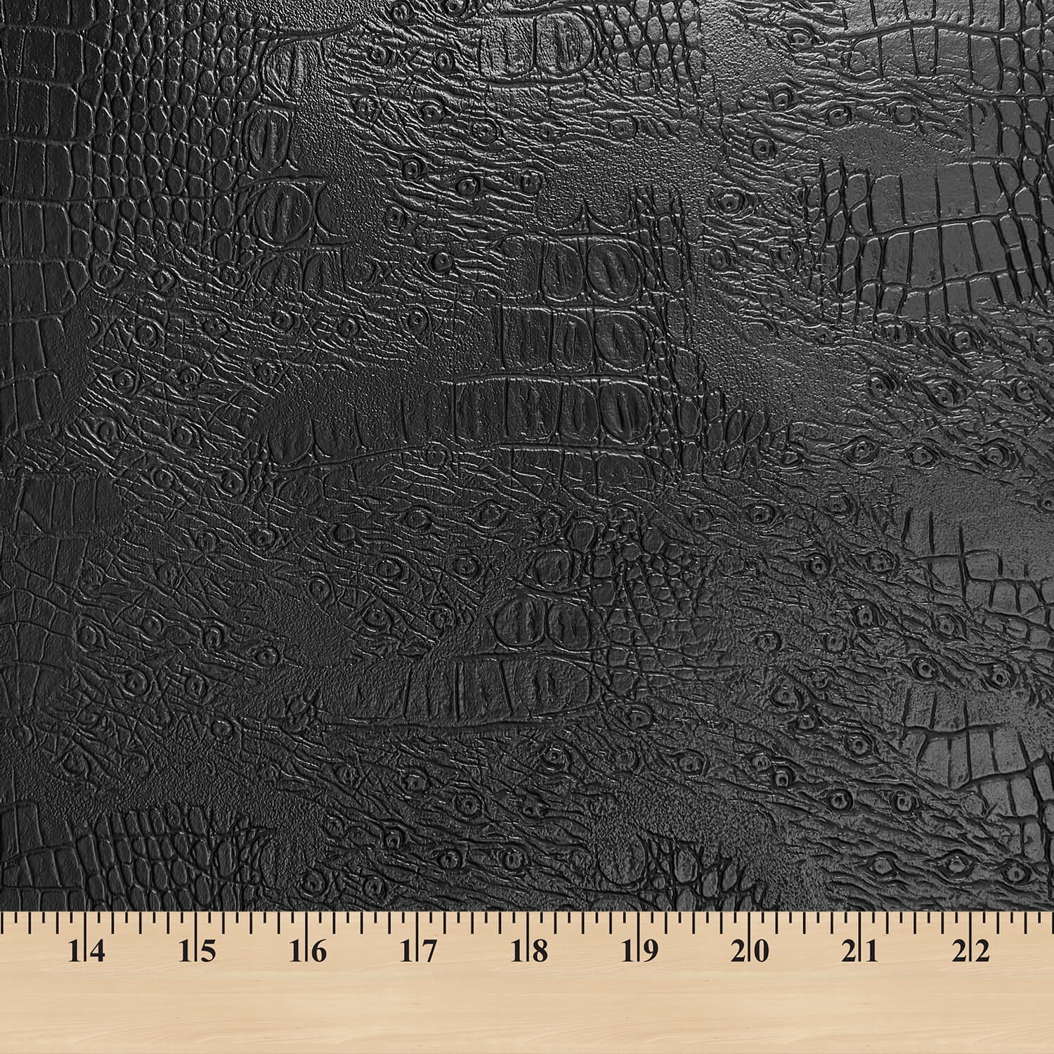 Ottertex® Snakeskin Vinyl Leather 56” PVC Polyester Waterproof Fabric By The Yard - Black (1 Yard)