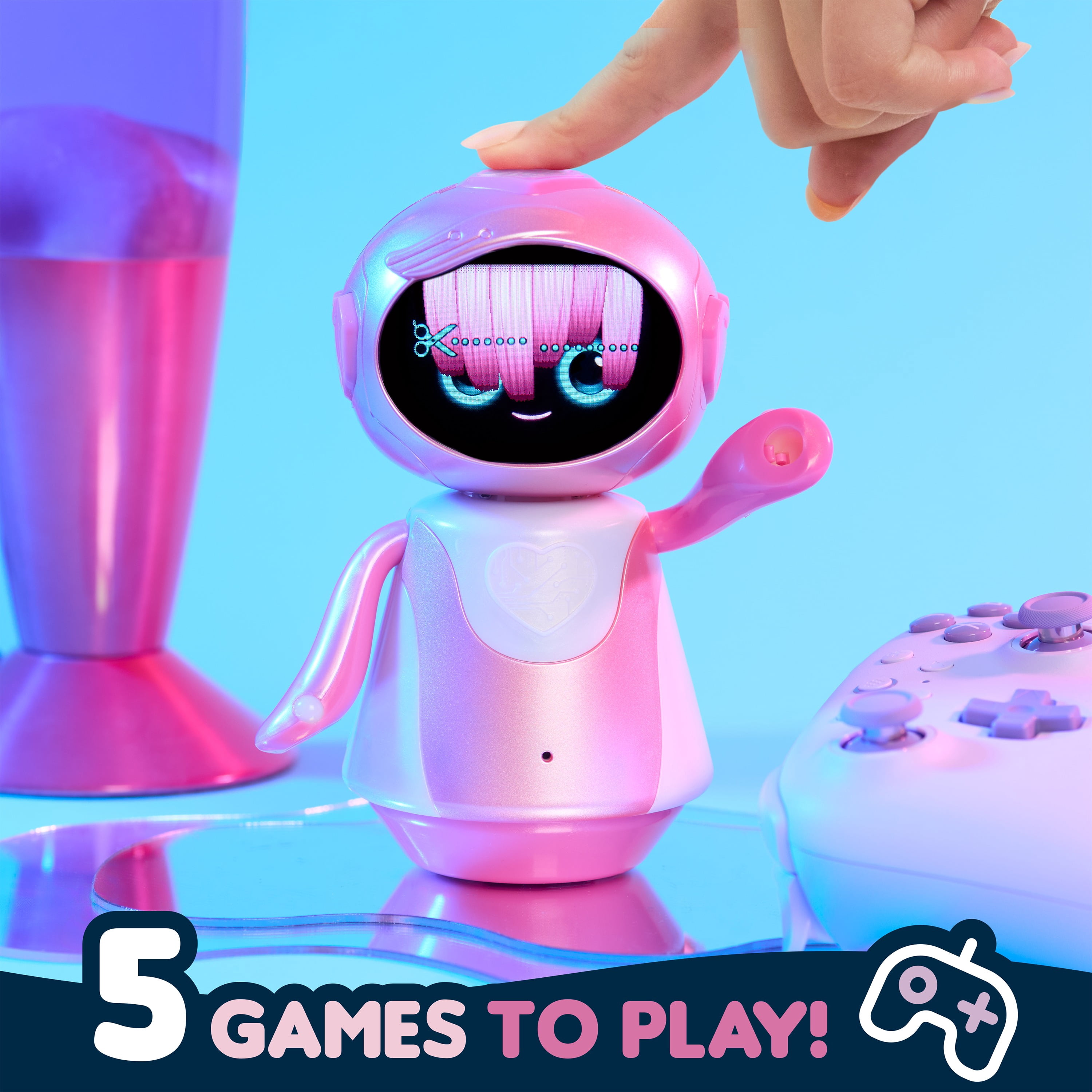 emotoBOT COR-A Interactive Robot Kids’ Toy, Pink, Touch-and Sound-Responsive Robot with Movement, LED Face, 100+ Ways to Play, No Wi-Fi, No AI, Rechargeable, Ages 6 up
