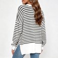 thumbnail image 6 of Levmjia Women's Striped Long Sleeve Sweater Crewneck Drop Shoulder Loose Fit Casual Pullover Top for Fall Winter, 6 of 6