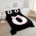 thumbnail image 4 of Erosebridal Initial Letter O Bedding Sets Twin with Comforter, Black Pink Duvet Insert, Kawaii Bow-tie Reversible Comforter Sets Twin Size, Lightweight Room Decorative, 2pcs, 4 of 8