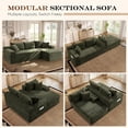 thumbnail image 3 of Lunale Small Modular Sectional Sofa with Movable Chaise, L-Shaped Boneless Cloud Couch for Living Room, Green (Right Facing Chaise), 3 of 9