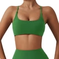 thumbnail image 2 of VISALY Sports Bras For Women Racerback Bra Women's Sports Bra Padded Crossed Back Bustier Without Underwire Spaghetti Straps For Yoga Fitness wireless bras Padded Bra Comfortable Bras Green S, 2 of 9