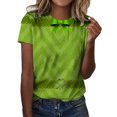 thumbnail image 1 of QIPOPIQ T-Shirts à Manches Courtes pour Femmes Col Rond T-Shirts de la Saint-Patrick Hauts T-Shirt Shamrock T-Shirt Vert Tunique T-Shirts de la Saint-Patrick Imprimés T-Shirts de Vacances Col Rond pour Dames T-Shirts Graphiques Offres, 1 of 4
