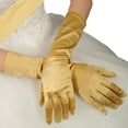 thumbnail image 2 of HJYCHN Long Over Elbow Gloves Solid Color Smooth Finish for Women Wedding Party Stage Formal Gloves Gold One Size, 2 of 4