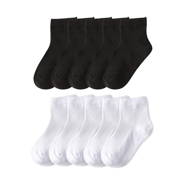 White 10 pares de calcetines finos de malla para bebés y niños, calcetines tobilleros de algodón para niños pequeños