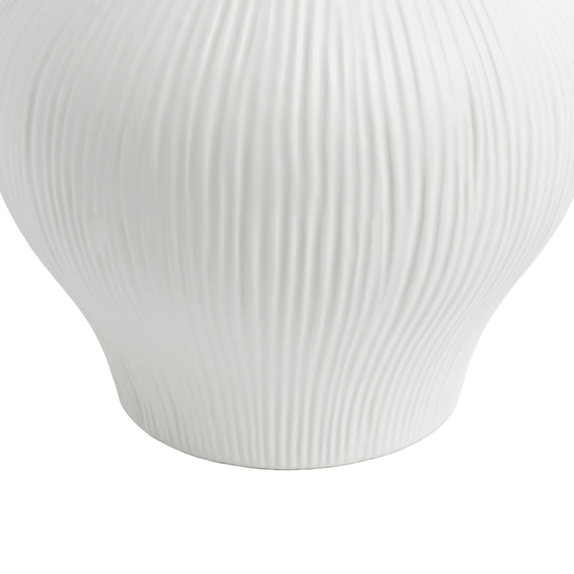 Better Homes & Gardens Soft Curve 10 in White Ribbed Ceramic Decorative Vase