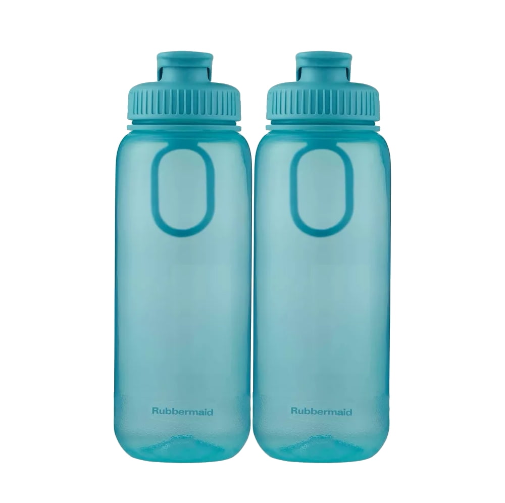 Rubbermaid Essentials 32oz Blue Plastic Water Bottle with Chug and Sip Lid  (Pack of 2) 