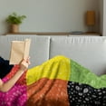 thumbnail image 3 of Colorful Soft Flannel Fleece Throw Blanket, Vivid Geometrical Themed Continuous Pattern with Raindrops on Abstract Squares, Cozy Plush for Indoor and Outdoor Use, 70" x 90", Multicolor, by Ambesonne, 3 of 5