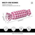 thumbnail image 3 of Salouo Plaid Heart Pattern Cute Bolster Pillow,Cylindrical Pillow Long Pillow for Bed Round Side Pillow for Knee/Leg/Neck ,- Length 24.4" x 9.8" Diameter, 3 of 8