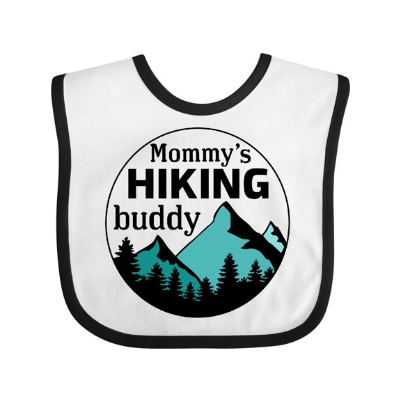 Inktastic Mommy's Hiking Buddy with Mountains and Trees Boys or Girls Baby Bib