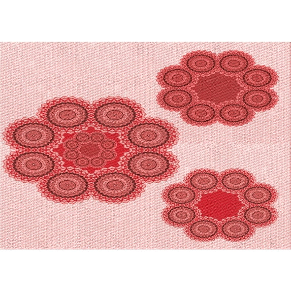 Ahgly Company Indoor Rectangle Patterned Deep Rose Pink Area Rugs, 2' x 5'