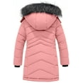 thumbnail image 4 of ZSHOW Girls' Winter Coat Windproof Winter Jacket Warm Long Puffer Jacket Coral Pink 10/12, 4 of 10