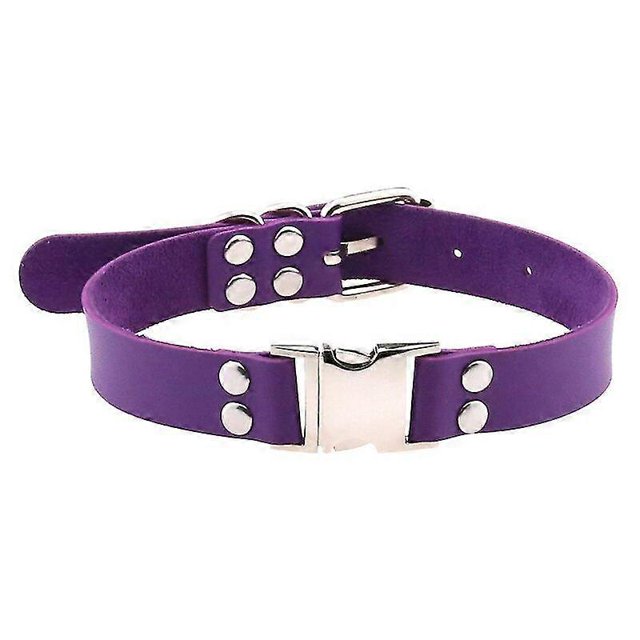 Nuevo collar gargantilla con cierre magnético de cuero sintético estilo punk gótico negro de estilo Harajuku para mujer y hombre, joyería de rock y metal para fiestas, accesorios góticos, morado