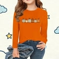thumbnail image 2 of Burnt Orange Boy Girl Print T Shirts for Children Boy Girl Fall Winter Long Sleeve Crew Neck Dressy Happy Holiday Gift Thanksgiving Lounge Cute Shirt Warm Tops T shirt Child 2025 4 Years, 2 of 5