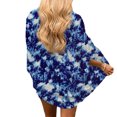thumbnail image 4 of Puntoco Mujeres Gasa Estampado Floral Kimono Suelto Media Manga Chal Cárdigan Cubrir Tops Puntoco Puntoco-1, 4 of 5