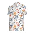 thumbnail image 2 of Balery Lilies Flowers Printed Men’s Short Sleeve Polo Shirt, Midweight Men's Shirt,Golf Polo shirts -Large, 2 of 9