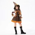 thumbnail image 1 of J-yuefang - Vestido de Halloween de Robin Hood para mujer y niña, con tirantes de encaje a cuadros, pajarita y bloques de color caramelo, 1 of 5
