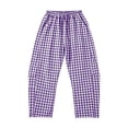 thumbnail image 4 of hoksml Women's Gingham Wide Leg Pants Drawstring Elastic Waist Plaid Lounge Trousers with Pockets for Lounge Daily Casual Wear, 4 of 7