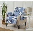 thumbnail image 4 of Machine Washable Couch Cover Reversible Patchwork Furniture Protector Slipcover, Chair, Navy, 4 of 8