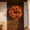 thumbnail image 5 of 24 Inch Fall Artificial Wreath, Plastic Maple Leaf Pumpkin Pinecone Wreath for Front Door Wall Window Thanksgiving Harvest Season Home Decor, 5 of 6