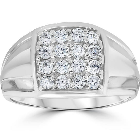 Pompeii 1 cttw Diamond Mens Ring 10k White Gold (I/J,I2-I3)