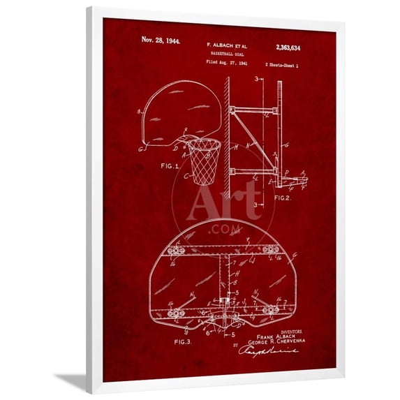 Basketball Goal Patent, Framed Art Print Wall Art by Cole Borders Sold by Art.Com