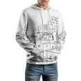 thumbnail image 2 of Santorini Black & White Greece Regular Fit Hoodie, Sporty Pullover Hooded Sweatshirt for Men Women M, 2 of 6
