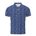 thumbnail image 2 of Ceisia Men's Slim Fit Short Sleeve Collared Tee All-Over Palm Tree Print Mesh Casual Top Navy XXL Gifts, 2 of 5