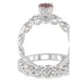 thumbnail image 3 of 1.25 Carat Morganite & Diamond Infinity Antique Bridal setround cut diamond on 10k White Gold, 3 of 3