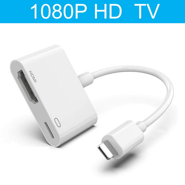 Lightning Digital AV Adapter,1080P Lightning to HDMI Cable Sync Screen HDMI  Connector Need Charging Power Support iPhone 11 Pro/XR/Xs/X/8/7 Plus,iPad  to TV Projector Monitor Support All iOS - Walmart.com