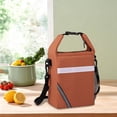thumbnail image 2 of Tdxkok Wide Opening Insulated Lunch Bag with Reflective Stripe Detachable Strap thermal Food Carrier for Students office Work Orange, 2 of 6