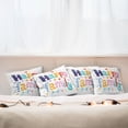 thumbnail image 3 of Ambesonne Colorful Throw Pillow Cover 4 Pack, Happy Family Floral, 24", Multicolor, 3 of 6