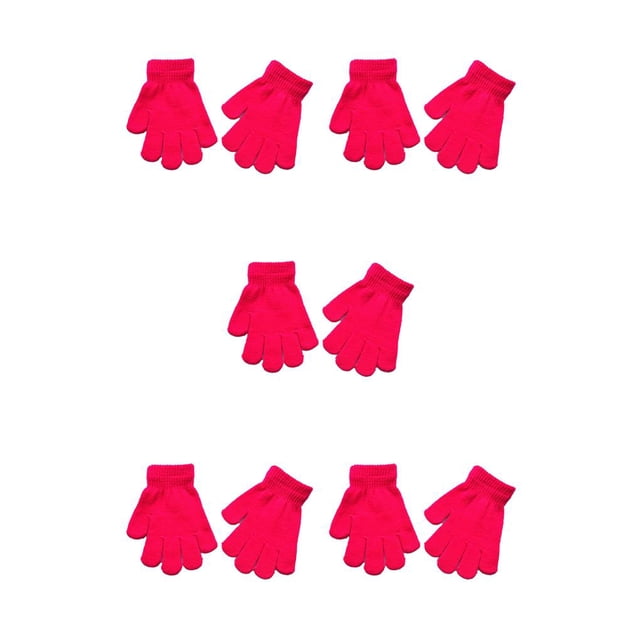 Guantes para niños Minnieouse 1 par color sólido Rosa roja